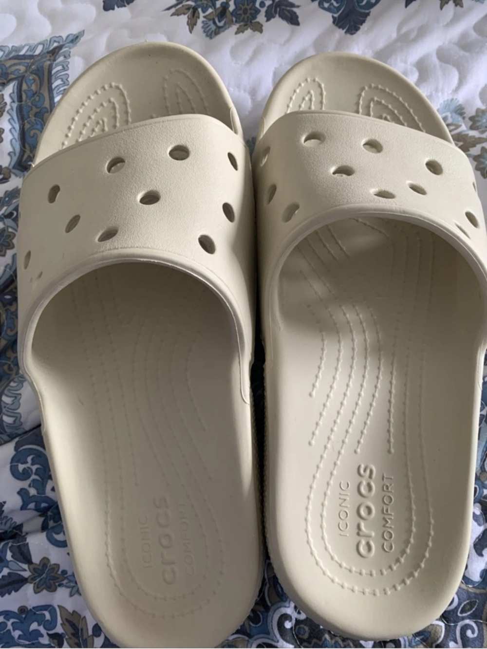 CROCS Women's Slide Sandals in Cream